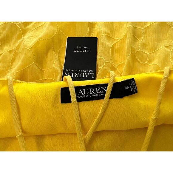 Lauren Ralph Lauren Womens Sz 4P Lemon Rind Eyelet Sleeveless Shift Dress $135 - Picture 9 of 11